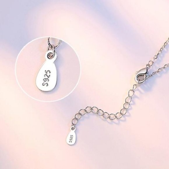 NEW 925 Sterling Silver Diamond Heartbeat Necklace - Picture 6 of 7